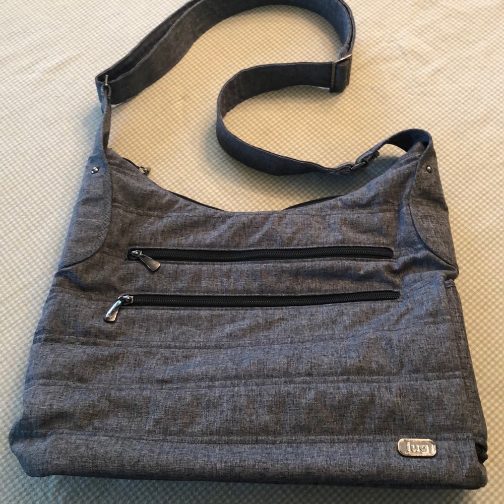 LUG GREY MIX QUILTED CABLE CAR PUFFER SATCHEL SHOULDER/CROSSBODY BAG - #OS011